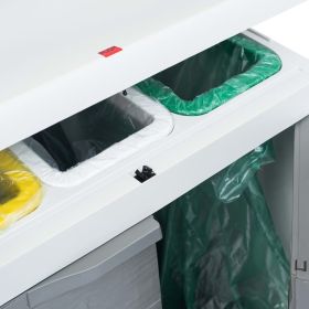 vidaXL Garden Dustbin with 3 Bags Light Grey 65x38x102 cm