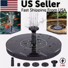 Bird Bath Fountain Solar Powered Water Pump Floating Outdoor Pond Garden Pool US