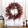 29" Artificial Christmas Wreath with Eucalyptus & Berries,Decorations for Everyday Farmhouse Window Outdoor/Indoor