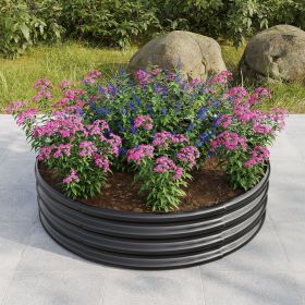 47.24*11.4" Tall Round Raised Garedn Bed,Metal Raised Beds for Vegetables, Outdoor Garden Raised Planter Box