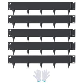 VEVOR Steel Landscape Edging, 5-pack Steel Garden Edging Borders, 39" L x 3" H Strips, Hammer-in Edging Border